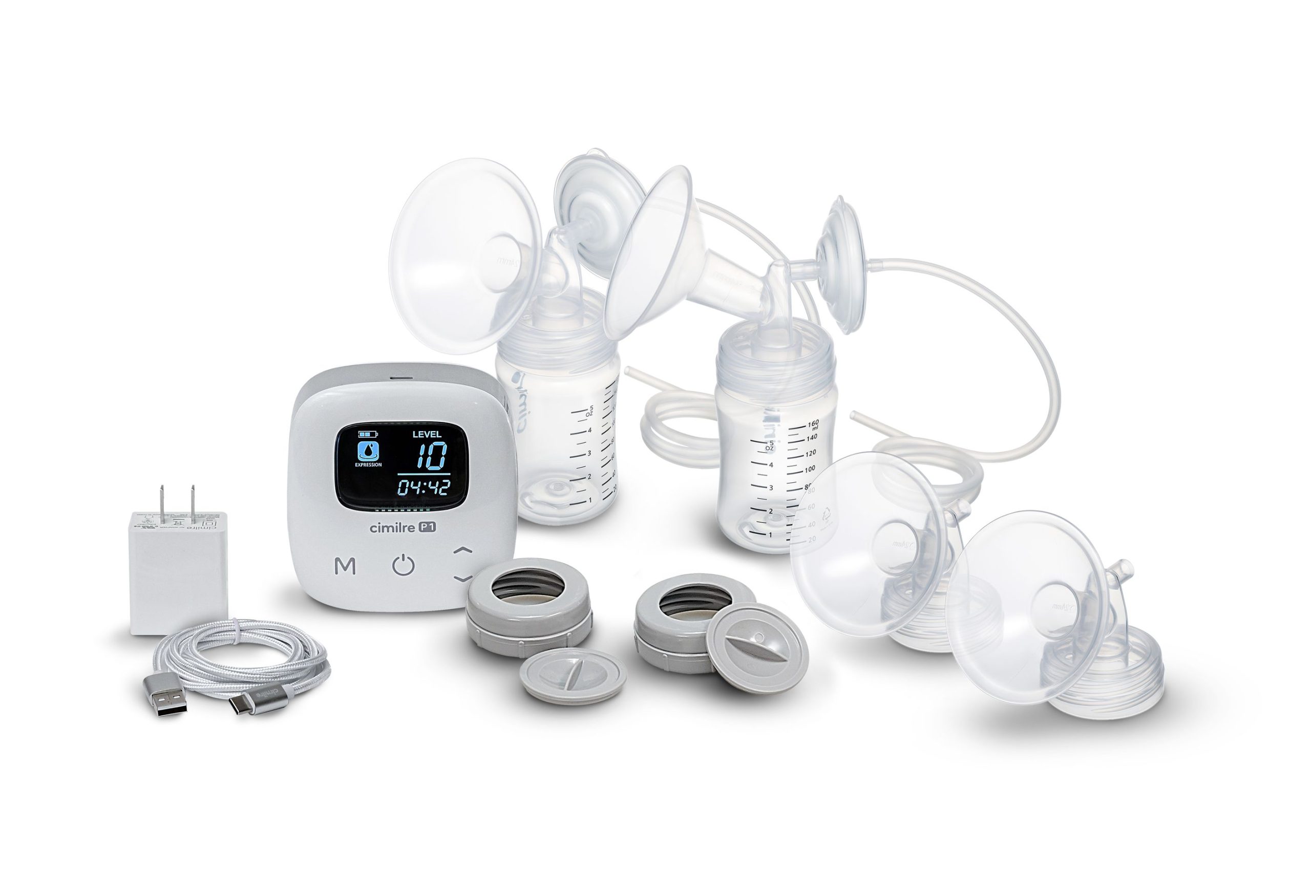 Zomee Z2 Double Electric Breast Pump with Manual Pump Converter